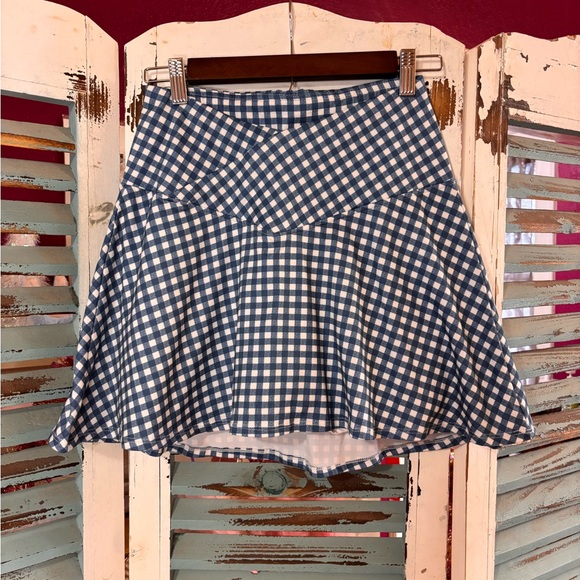 Kyodan Pants - Kyodan Blue White Gingham Athletic Skort with Built-In Shorts Size PS